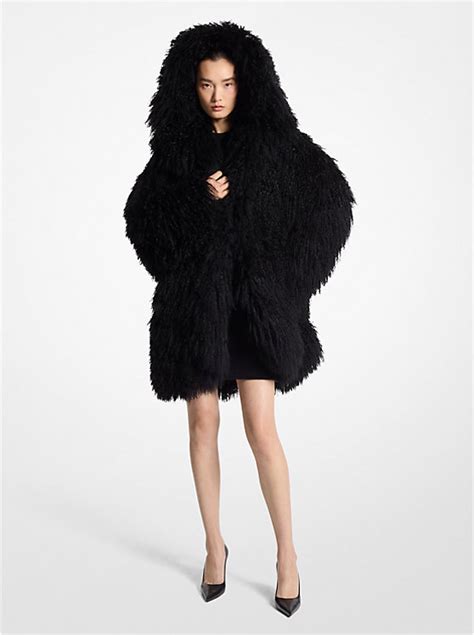 michael michael kors faux mongolian coat|Mongolian Shearling Coat .